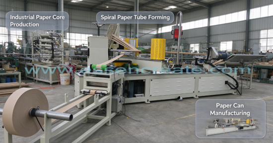 High Speed Spiral Wound Paper Tube Machine, Servo Control Paper Core Forming Machine for Industrial Paper Cans