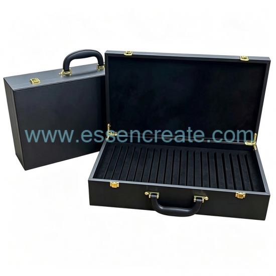 Hard Shell Leather Carry Briefcase for Marble Tile Samples, Luxury Stone Color Chart Storage Box