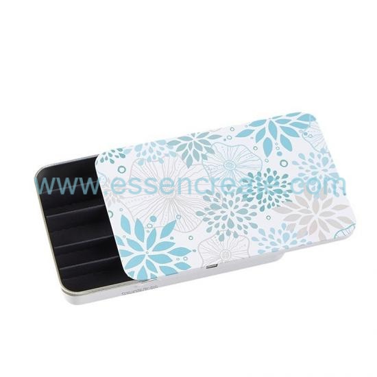 Childproof Press Lock Slide Tin Box, Custom Printed Rectangular Metal Storage Tin Container