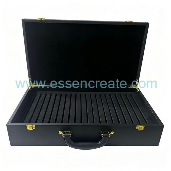 Hard Shell Leather Carry Briefcase for Marble Tile Samples, Luxury Stone Color Chart Storage Box