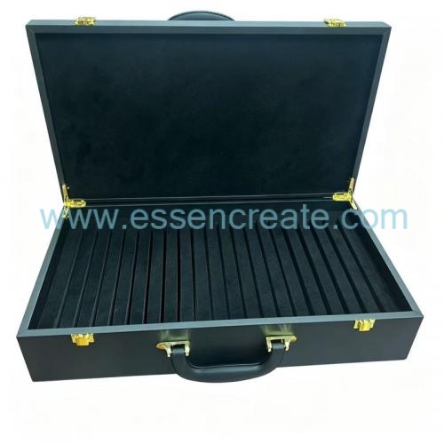 Hard Shell Leather Carry Briefcase for Marble Tile Samples, Luxury Stone Color Chart Storage Box
