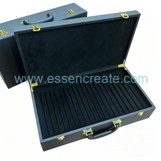 Hard Shell Leather Carry Briefcase for Marble Tile Samples, Luxury Stone Color Chart Storage Box