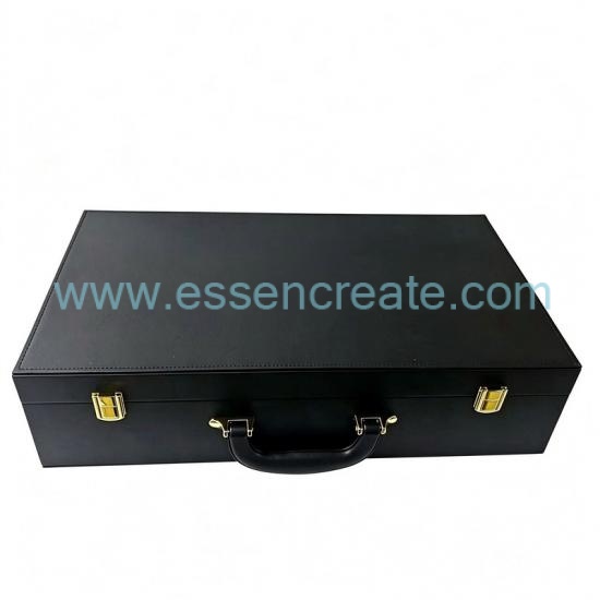 Hard Shell Leather Carry Briefcase for Marble Tile Samples, Luxury Stone Color Chart Storage Box