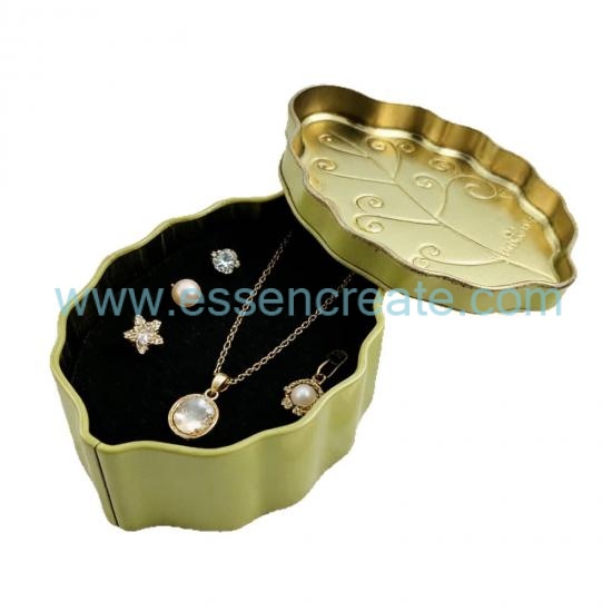 Custom Embossed Leaf Tin Box, Wedding Party Favor Tin, Portable Metal Case For Sweets & Small Accessories
