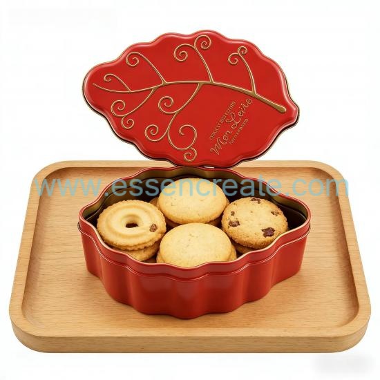 Custom Embossed Leaf Tin Box, Wedding Party Favor Tin, Portable Metal Case For Sweets & Small Accessories