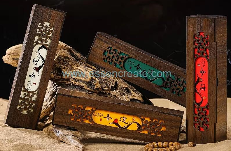 New Chinese Retro Carved Bamboo Incense Holder Box Empty Gift Packaging Box 